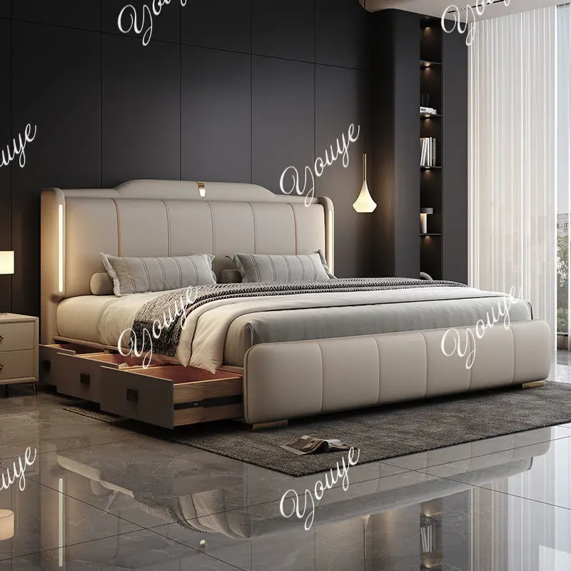 King Size Bed Frame With Storage Drawers - XM 180x200 Cm cadre de lit