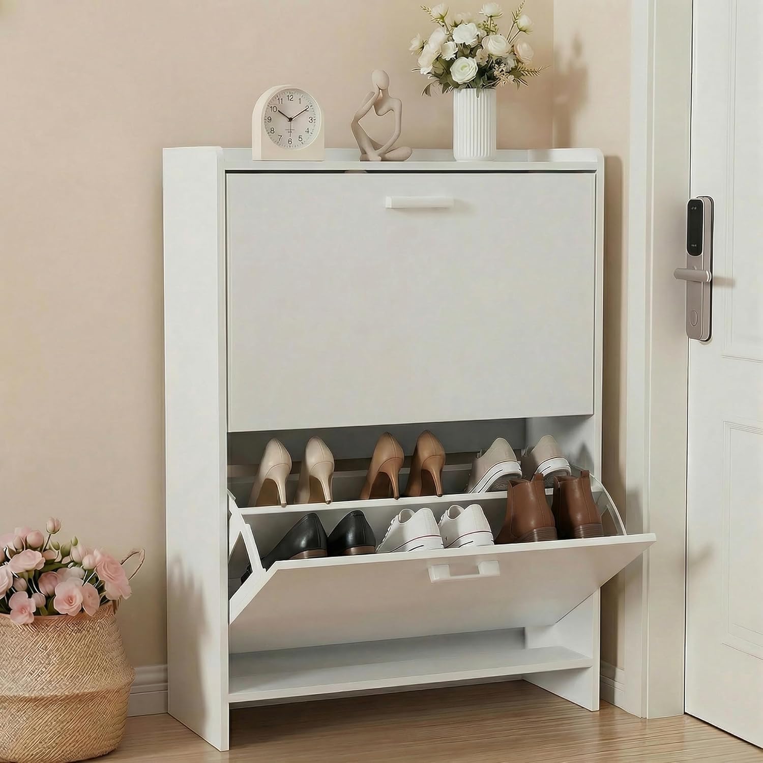 Shoe Rack Cabinet Narrow Entryway - # Meuble à chaussures étroit avec