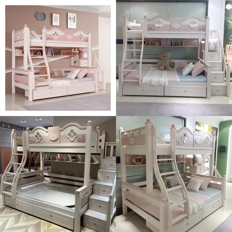 Bunk Bed With Stairs And Slide - Lit superposé moderne de luxe pour