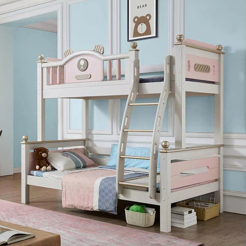 Bunk Bed With Stairs And Slide - Lit superposé multifonctionnel moderne en bois