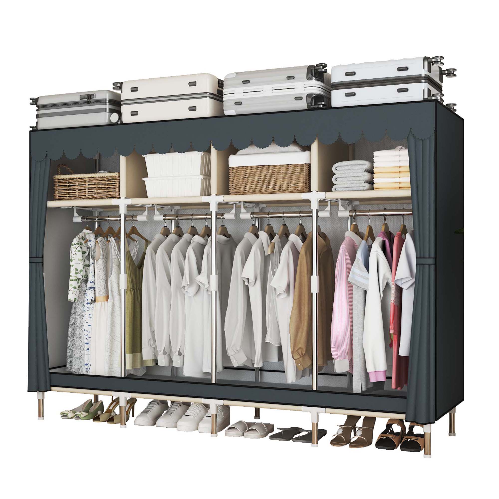 Wardrobe Closet Portable Fabric Cover - Dressing modulable de 79 pouces de