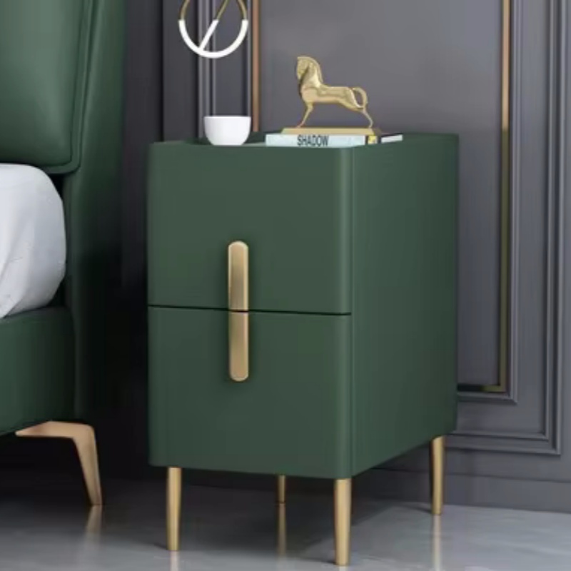 Solid Wood Nightstand 2 Drawers - Table de chevet étroite à 2