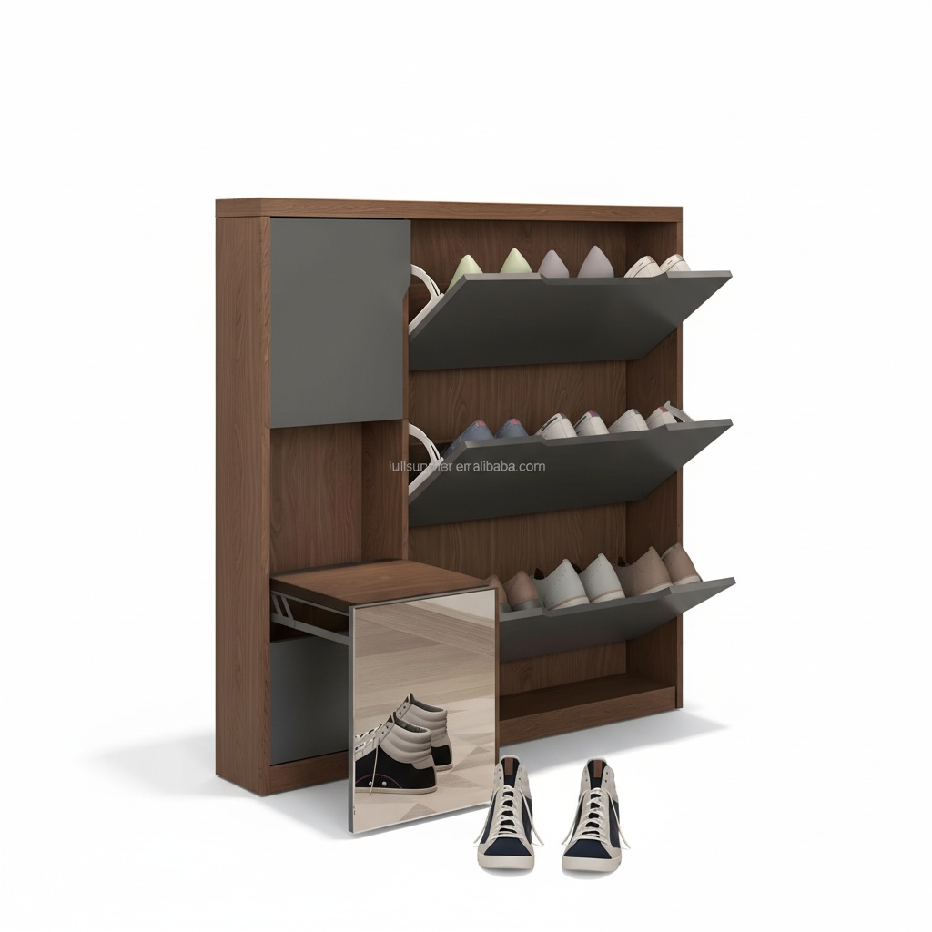 Shoe Rack Cabinet Narrow Entryway - Meuble à chaussures fin, 17 cm/6,7