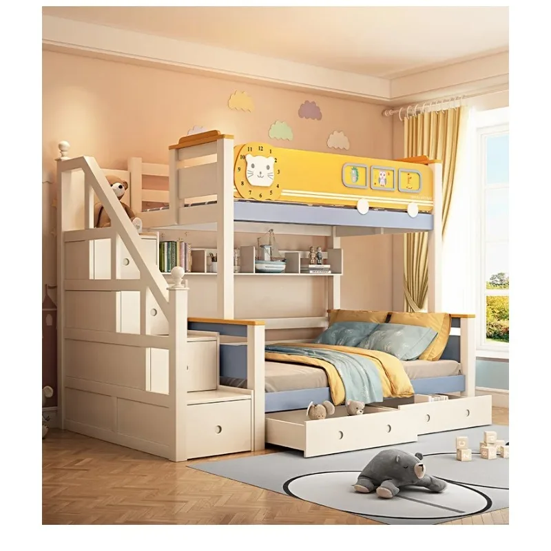 Lit superposé en bois pour enf - Bunk Bed With Stairs And Slide avis et prix