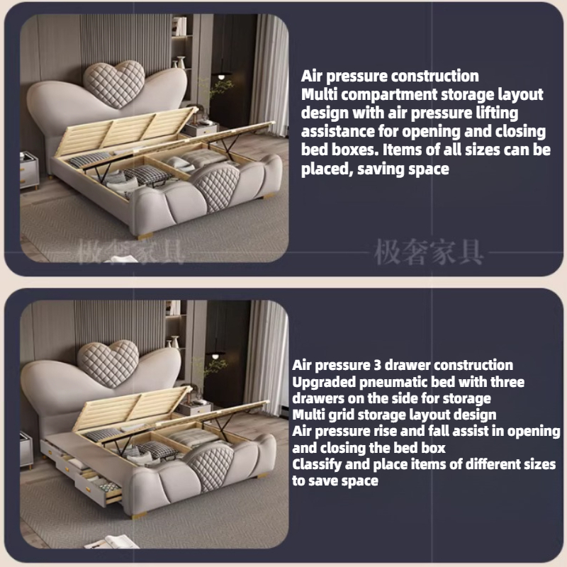 Lit double 200x220cm avec cadr - King Size Bed Frame With Storage Drawers avis et prix