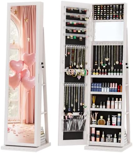 Armoire à bijoux 4-en-1, armoi - Full Length Mirror Jewelry Armoire avis et prix
