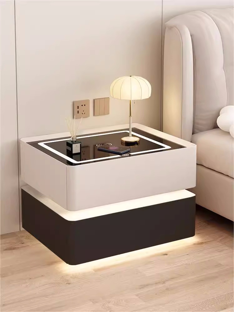 Table de chevet intelligente e - Solid Wood Nightstand 2 Drawers avis et prix