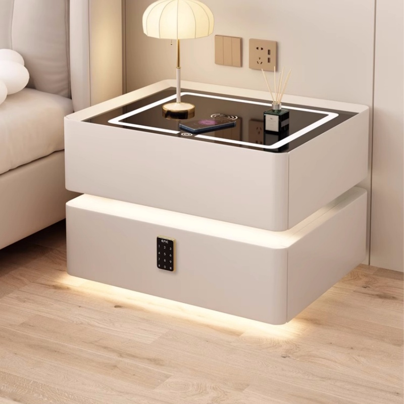 Table de chevet intelligente e - Solid Wood Nightstand 2 Drawers avis et prix