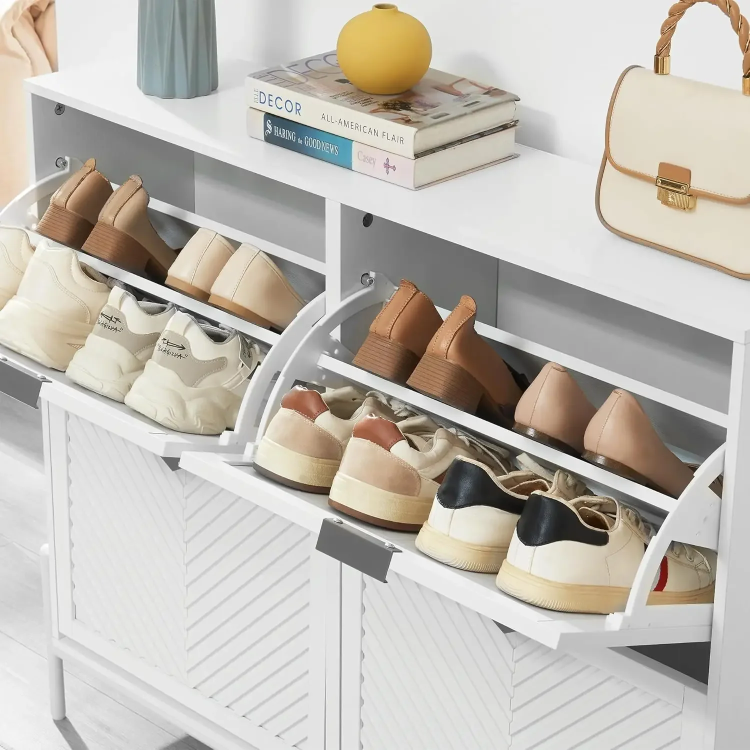 Meuble de rangement pour chaus - Shoe Rack Cabinet Narrow Entryway avis et prix