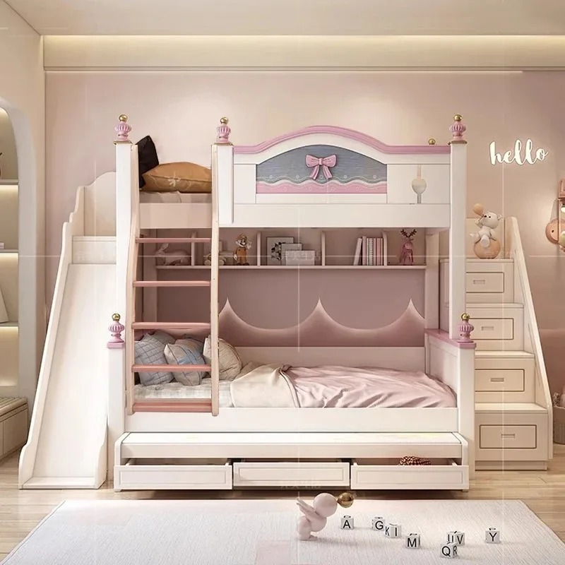 Lit superposé en bois massif p - Bunk Bed With Stairs And Slide avis et prix