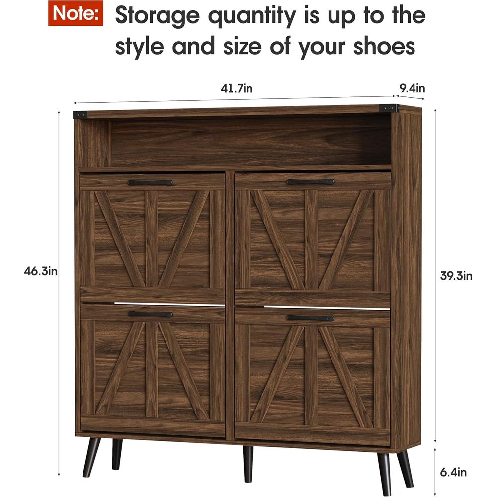 Meuble à chaussures avec 4 tir - Shoe Rack Cabinet Narrow Entryway avis et prix