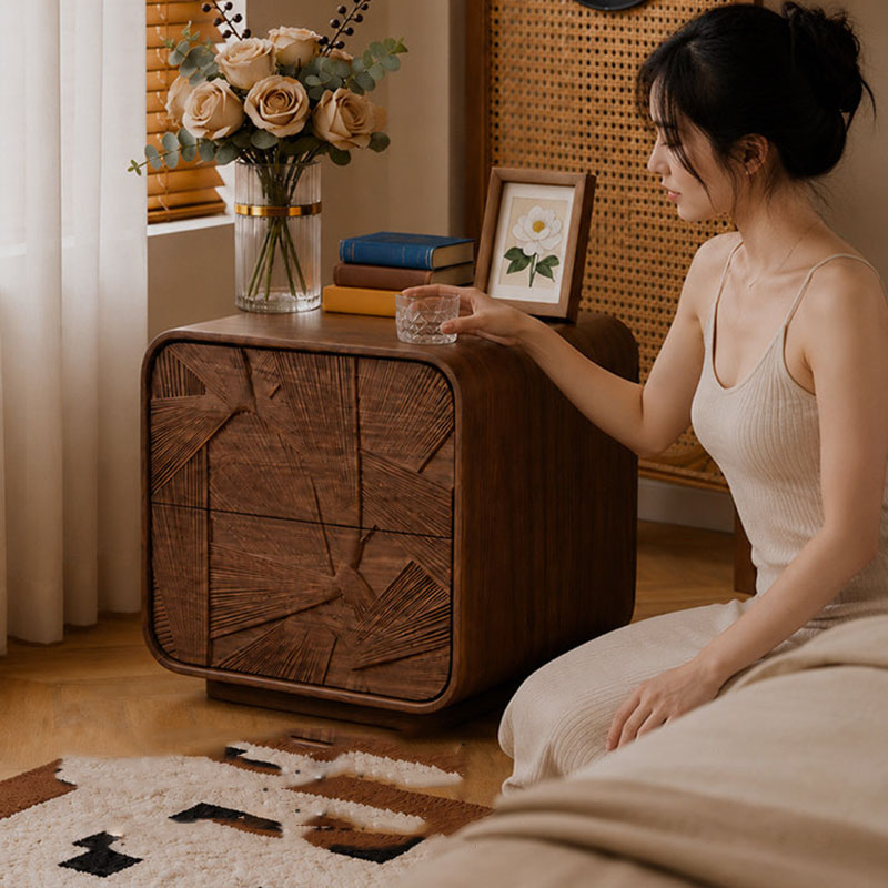 Tiroirs, Table de chevet en bo - Solid Wood Nightstand 2 Drawers avis et prix