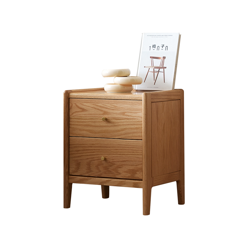 Meubles de chambre à coucher e - Solid Wood Nightstand 2 Drawers avis et prix