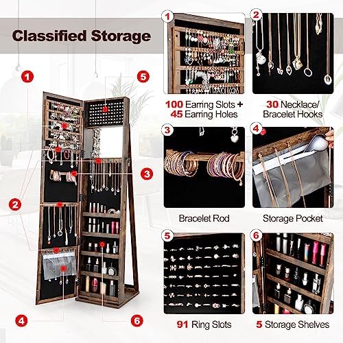 Armoire à bijoux avec miroir p - Full Length Mirror Jewelry Armoire avis et prix
