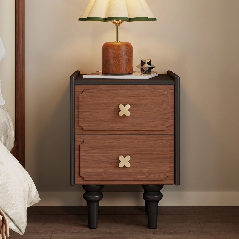 Meuble de maison en bois massi - Solid Wood Nightstand 2 Drawers avis et prix