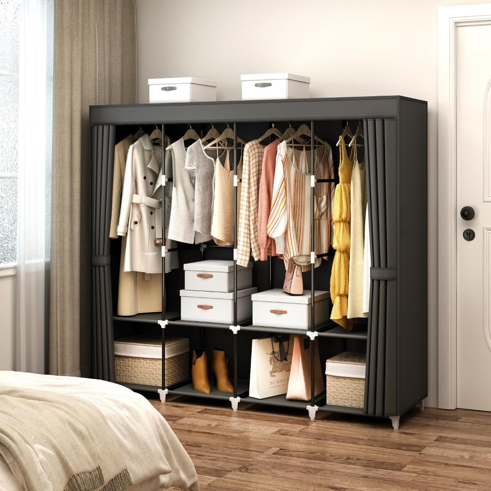 Armoire Portable de 67 Pouces  - Wardrobe Closet Portable Fabric Cover avis et prix