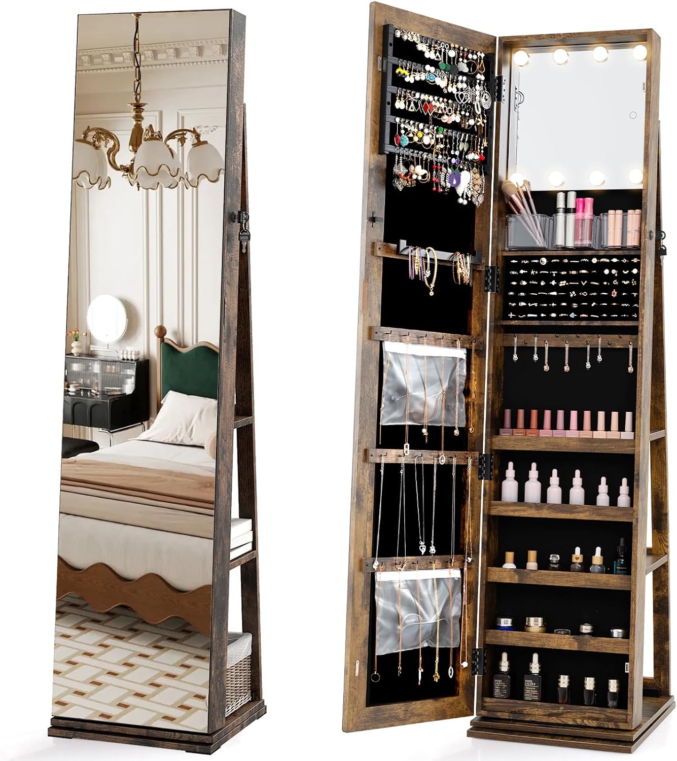 Armoire à bijoux pivotante ave - Full Length Mirror Jewelry Armoire avis et prix