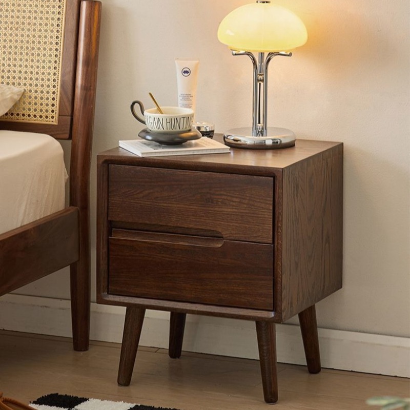 Tables de chevet en bois table - Solid Wood Nightstand 2 Drawers avis et prix