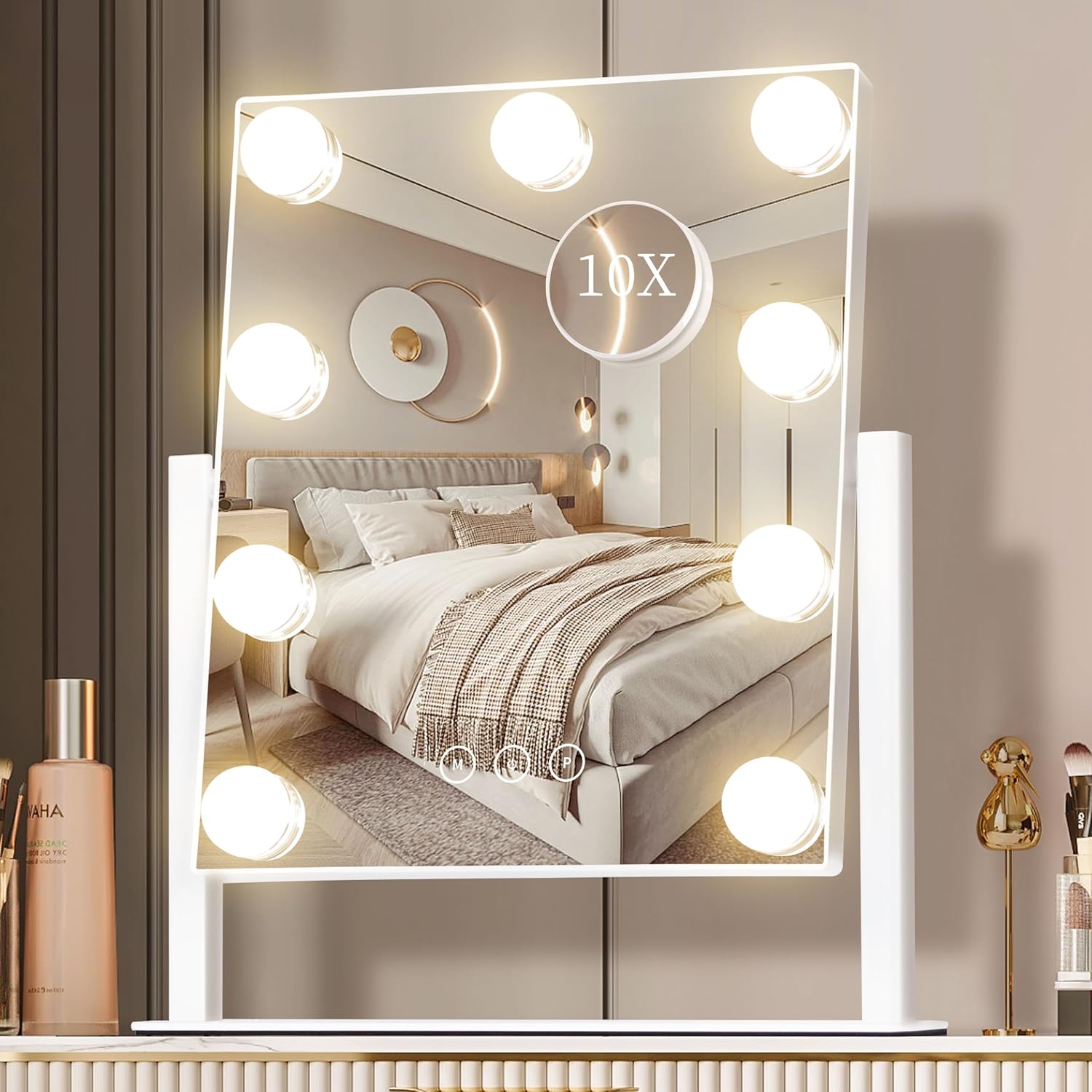 Lumières de miroir de courtois - Dressing Table Vanity With Lighted Mirror avis et prix