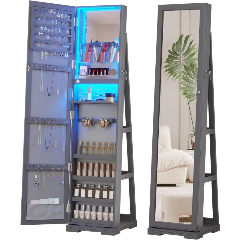 Armoire à bijoux LED avec miro - Full Length Mirror Jewelry Armoire avis et prix
