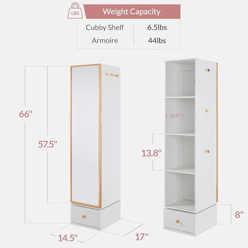 Miroir rotatif avec armoire de - Full Length Mirror Jewelry Armoire avis et prix