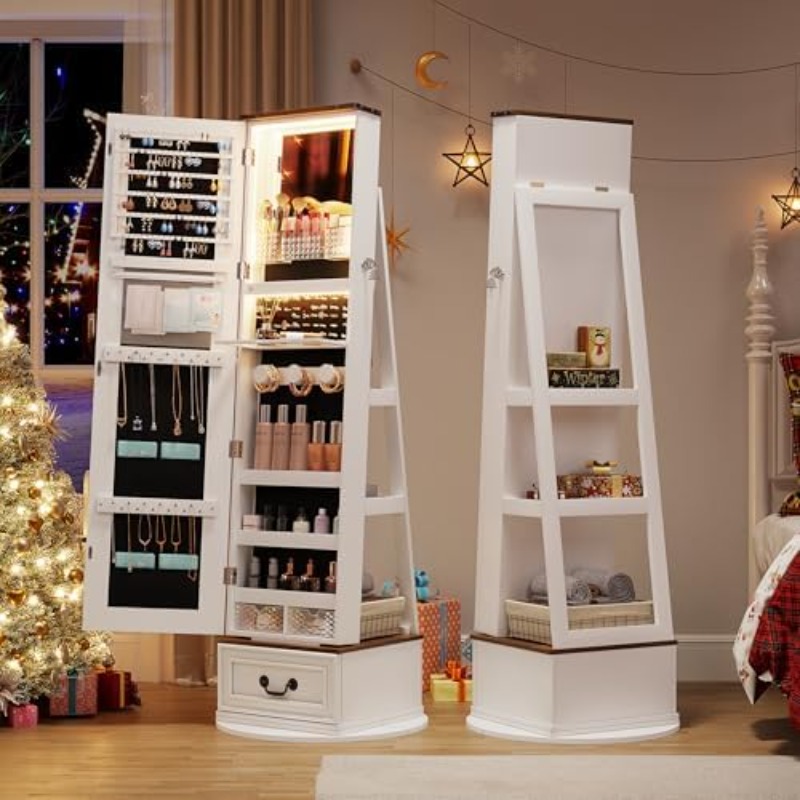 360 ° Armoire à bijoux pivotan - Full Length Mirror Jewelry Armoire avis et prix