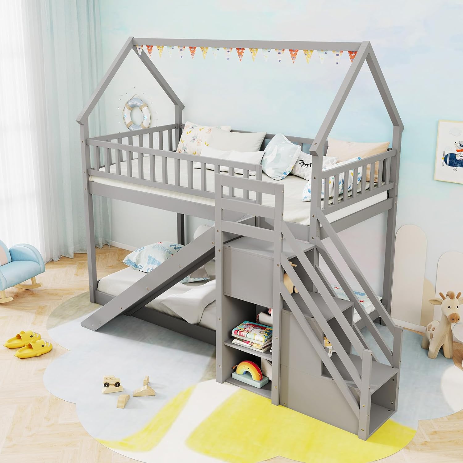 Lit superposé double avec esca - Bunk Bed With Stairs And Slide avis et prix