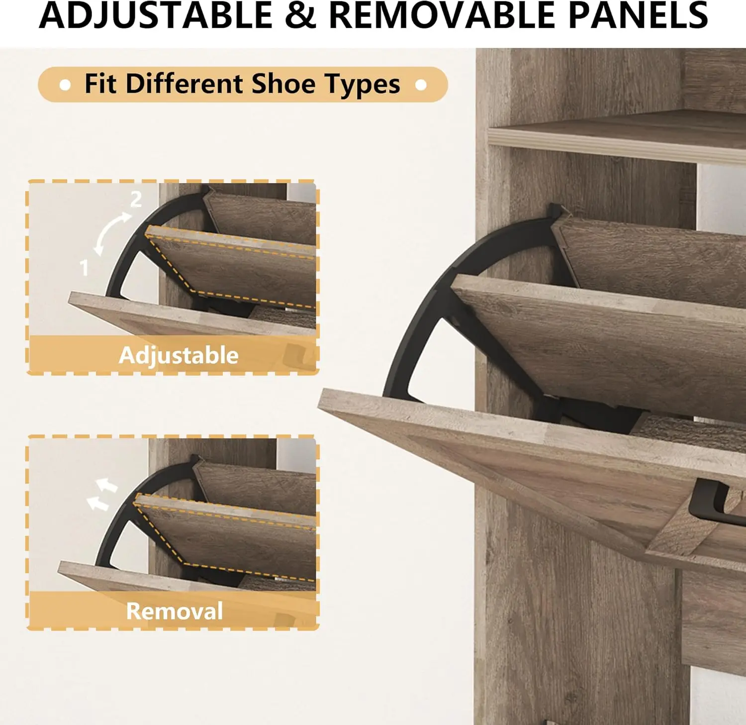 Meuble à chaussures avec 2 tir - Shoe Rack Cabinet Narrow Entryway avis et prix