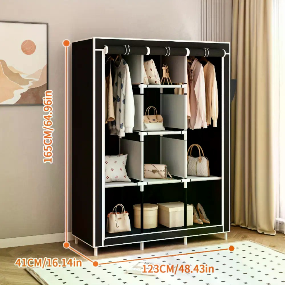 Armoire portable couverte en t - Wardrobe Closet Portable Fabric Cover avis et prix